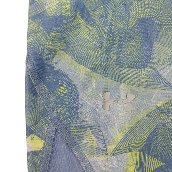 Under Armour Heatgear Compression Capri Leggings Womens Medium Green Blue Gym - Picture 9 of 10